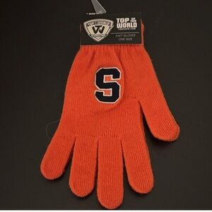 New Syracuse University Top of the World Vibrant Orange Knit Gloves